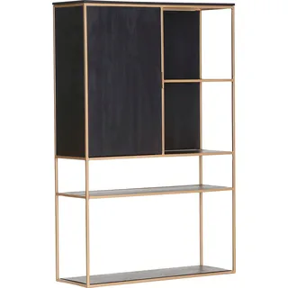 GUTMANN FACTORY Vitrine Porto 105 x 35 x 160 cm Schwarz/Gold