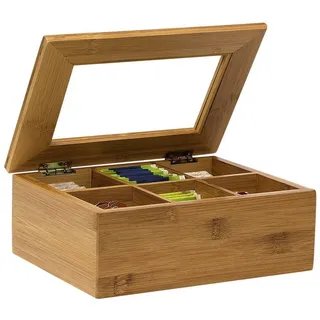 Relaxdays Teebox braun 22,0 x 16,0 cm