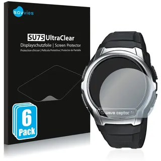 Savvies 6 Stück Schutzfolie für Casio Wave Ceptor WV-58 Displayschutz-Folie Ultra-Transparent