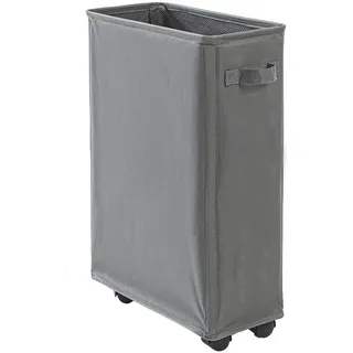 Faltbarer Wäschekorb Auf Rollen Großer Faltbarer Schmaler Wäschekorb 42L Aufbewahrungsbehälter Für Schmutzige Kleidung Freistehender Hoher Faltbarer Wäschebehälter Schmale Eckaufbewahrungsbehäl