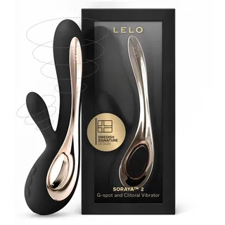 LELO SORAYA 2 Rabbit Vibrator, G Punkt Vibratoren Frauen, Dildo Vibrator, Klitoris Vibratoren für Frauen, wasserdichter Dildo für Frauen, mit Klitorisstimulation und Vibration für Frauen, Black