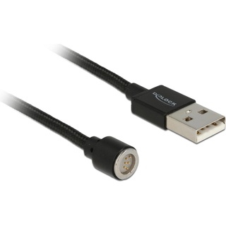 DeLock Magnetisches USB Daten- und Ladekabel, USB-A auf Magnetanschluss Buchse, Adapterkabel, 1.1m (85724)