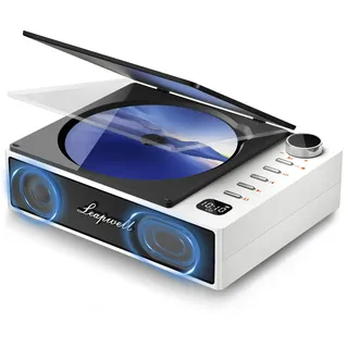CD Player Tragbar, Leapwell Tragbarer CD Player Bluetooth mit Lautsprecher, Portable CD Player Kinder Klein mit Fernbedienung, CD Spieler Anti-Skip mit Kopfhörer Weiß