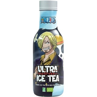 ultra ice tea Bio Eistee – Veganer Früchtetee mit dem One Piece Charakter Sanji – Fruchtiger Hibiskusblütengeschmack – 1 x 500 ml Einweg