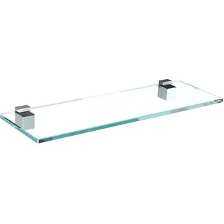 bijon Glasregal Glasablage Wandregal Glas Bad-Regal Glas Badezimmer Regal Badablage Ablageregal - 8mm Hartglas, 70 x 15 cm, Klarglas + Halterung G - Edelstahl Optik