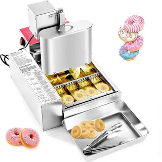 Vevor kommerzielle automatische Donut Maschine Maker, 4-reihige Herstellungsausrüstung aus Edelstahl (240 Stk./h) elektrische Donut-Fritteuse mit intelligenter Steuerung für Bäckereien Restaurants