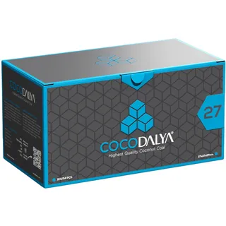 Cocodalya - Kokoskohle – Premium Naturkohle aus Kokosnussschalen – Barbecue Charcoal – 27 x 27 x 27 mm – Lange Brenndauer, Geruchslos, Wenig Asche - 1KG