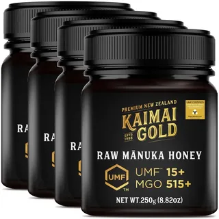 Kaimai Gold MGO 515+ / UMF 15+ Manuka Honig * 4x 250g Premium Monofloral UMF® Certified Neuseeland ManukaHonig * 400 420 450 514 550 600 625 633 696