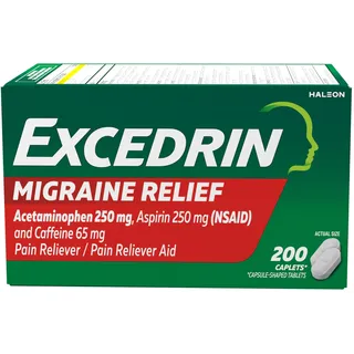 Excedrin Migraine Relief Caplets to Alleviate Migraine Symptoms - 200 Count