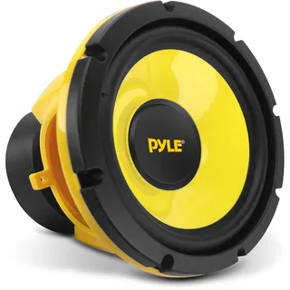 Pyle Audio Pyle 8" (203 mm) Lautsprecher – 400W 4 Ohm Auto Subwoofer Komponent Bass Woofer – Klarer Sound, Gelber Poly-Konus, Midbass Upgrade für Auto-Musikanlage, Einfache Montage