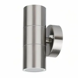 Grafner Außen-Wandleuchte Wandlampe Leuchte GU10 Edelstahl Lichtschein Up&Down, ohne Leuchtmittel, GU10 silberfarben