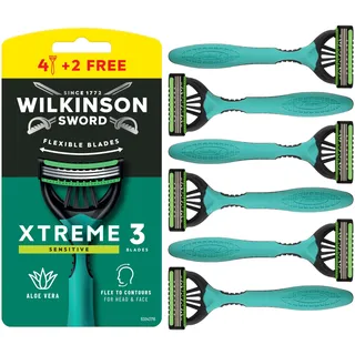 Wilkinson Sword Xtreme 3 Sensitive Einweg-Rasierer für Herren 6 St.