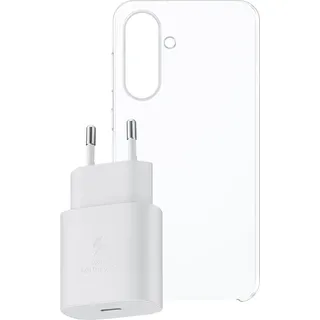 Samsung Starterkit für Galaxy A56 Clear Case + Netzteil) Schutzhülle, transparent, 25W Netzteil