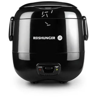 Reishunger Reiskocher Mini Reiskocher, salbeigrün, 0,3 L - 1-2 Portionen, 120 W, Handliche Größe für kleine Haushalte und unterwegs schwarz