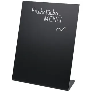 HMF 46432 Tischaufsteller Kreidetafel, L-Aufsteller, DIN A5 Schwarz