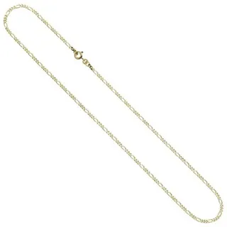 JOBO Goldkette Figarokette 2,3 mm, 8 Karat 333 Gold massiv 45 cm gelb|goldfarben
