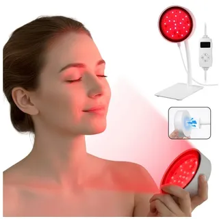 VIVIHEYDAY Lichttherapiegerät Rotlichtlampe mit Sockel, 660nm&850nm Infrarotlampe, Verstellbarer Schwanenhals & Timer, 40LEDs Rotlichtlampe, für für Gesicht, Körper Genesung, Muskel weiß
