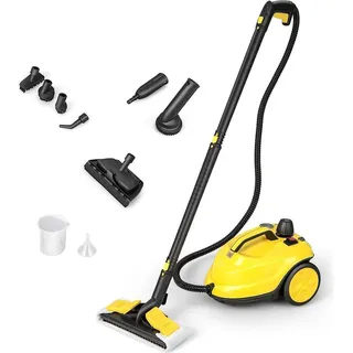Goplus Dampfreiniger 2000W, Reinigungsmaschine 1,8 L Wasserkapazität Haushaltsdampfbesen für Teppiche, Sofa, Glas & hartnäck...