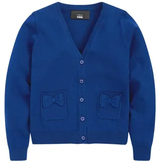 NEXT Mädchen Standard Strickjacke mit schleifenverzierten Taschen Blau 140 - 140