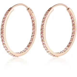 Elli Creolen mit Kristall 925 Silber rosa