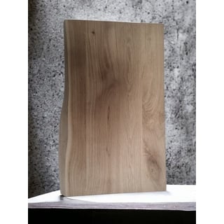 DM-Handel Waschtischplatte Eiche Holz Waschbeckenplatte (massiv Holz Waschtisch, Naturkante Waschbecken, von 40 cm bis 120 cm Breit), 4 cm stark beige 90 cm x 4 cm x 50 cm