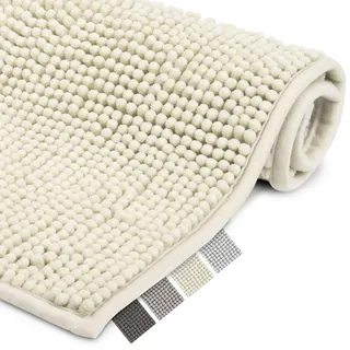 Beautissu Badematte rutschfest Chenille Badezimmerteppich waschbar