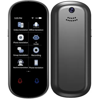 Rexsun Smart Voice Translator, Unterstützt Online-Übersetzung in 139 Sprachen und Offline-Übersetzung in 17 Sprachen, Z2 Graues Metallgehäuse