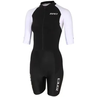 ZONE3 Lava Long Distance Full Zip Kurzarm Trisuit Damen schwarz/weiß L
