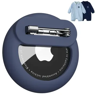 Mugust Versteckte Airtag Hülle Kinder, GPS Tracker Case Silikon Cover Airtag-Halterung Schutzhülle für Kinder Senioren Haustiere Kleidung Rucksack Gepäck (Dunkelblau)