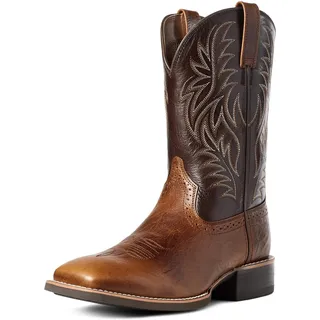 MlYJmer Cowboy-Stiefel für Männer,Western bestickte Stiefel, Square Toe Boots,Braun,47 EU - 47 EU