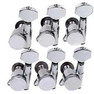 BESTonZON 6-in-Line Locking Tuners Set for Electric Guitar, Chrome Tuning Pegs Gitarren Ersatzteile for Guitarists