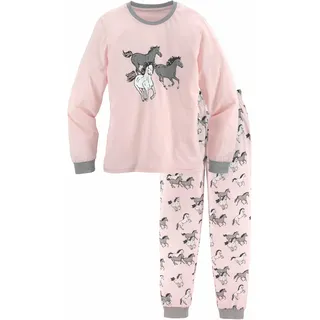 petite fleur by lascana Petite Fleur Kids Pyjama in rosa-grau-meliert | Gr.: 146/152