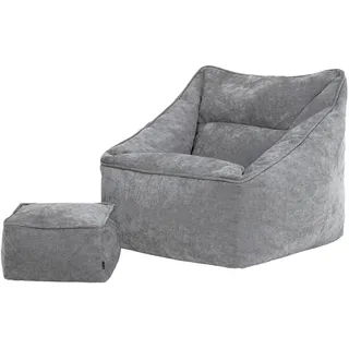 I.C.O.N. icon Sitzsack Grau, Kunststoff, 1-Sitzer, 100x80x88 cm, Hergestellt in Deutschland, Wohnzimmer Hocker Sitzsäcke, XXL Sitzsäcke