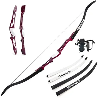 surfwolf Bogenschießen Recurvebogen 66" 68" 70" Wettkampf Recurve Bogen 12-40 lbs Takedown Recurvebogen Jagdbogen(Rot2,66-14lbs)