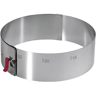 LARES Tortenring mit Klemmhebel 7cm Edelstahl