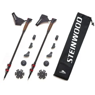 Steinwood Premium 100% Carbon Nordic Walking Stock verstellbar schwarz