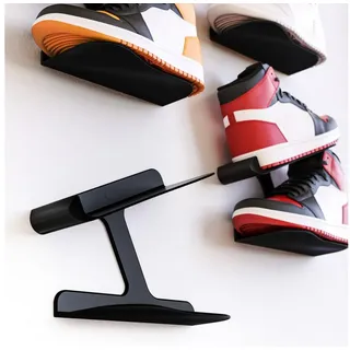 mobilefox Sneaker Wandhalterung Schuh Regal Schwebend Wandhalter Schuhablage Display Schwarz 2 Stück