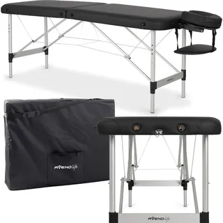 Habys Nina 2 Zonen Massageliege Klappbar Aluminium mit 165 x 60 cm, Belastung bis 250 kg, - Schwarz