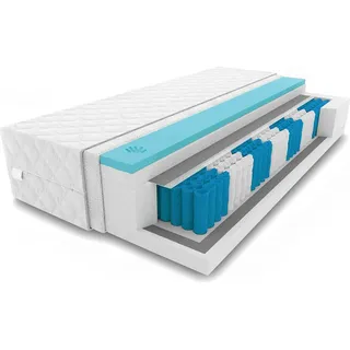 9 Zonen Matratze MED+ Memory Visco 140 x 200 x 19 cm Taschenfederkern | Rollmatratze mit waschbarem Bezug | H3