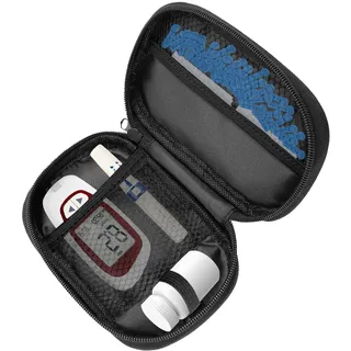 CFHOOAY Diabetiker Tasche für Blutzuckermessgerät & Insulin Pen - Organizer für Diabetes Zubehör, Teststreifen, Lanzetten & Medikamente - Kompakte Reisetasche & Etui für Diabetiker, Schwarz