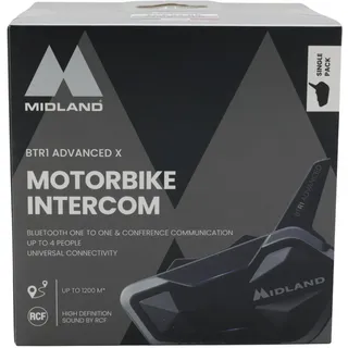 Midland BTR1 Advanced X, Bluetooth Kommunikation, Einzelgerät Motorrad-Gegensprechanlage