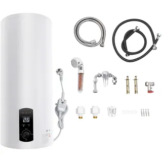 Elektrischer 80L/100L Speicher-Wassererhitzer, Boiler, elektrischer Durchlauferhitzer, Wasserboiler, wandmontierter Boiler, LED-Bildschirm mit Handbrause.100L(Tatsächliche Wasserkapazität: 60L)