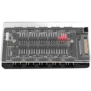 Elprico 12 V 4-poliges PWM und 5 V 3-poliges ARGB mit SATA-Stromversorgung, 2-in-1-Hub, 10-Wege-Synchronisierung, CPU-Lüfter, Adressierbarer RGB-Beleuchtung, PCB-Splitter für Erweiterte