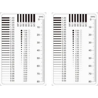 Rissbreitenlineal Risslineal Rissmonitor - 2 Stück Sachverständigen Maßstab Lineal und Rissbreitenmesser Set, Lineal für Gutachter, Kfz Wertermittler und Handwerker