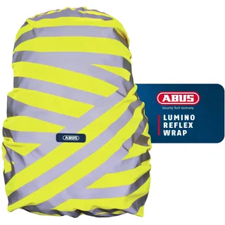 ABUS reflektierender Regenschutz für Rucksäcke - Lumino X-Urban Cover - wasserdichter & sichtbarer Rucksacküberzug - Gelb/Silber