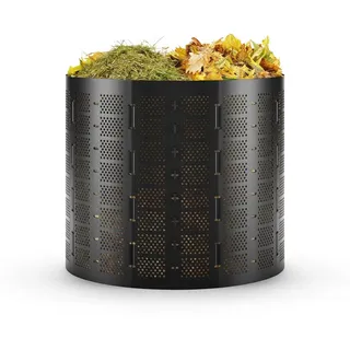 Bradas Gartenkomposter 800l Schwarz für Gartenabfälle mit Belüftungssystem