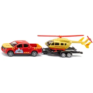 Siku 2570 - Nissan Navara mit Helikopter Rot/Gelb 1:50