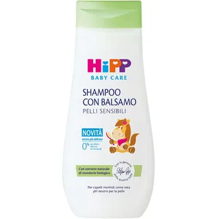 HiPP Baby Care Shampoo mit Balsam für Kinder, entwirrt das Haar und schützt die Kopfhaut, für empfindliche Haut, mit natürlichem Bio-Mandelextrakt, 1 x 200 ml