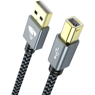 USB Druckerkabel【2M】,USB 2.0 Typ B Kabel A auf USB B Drucker Kabel PC Printer Cable Druckerkabel für HP, Canon, Epson, Samsung, pixma, Dell, Lexmark, Xerox, Brother