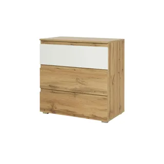 Möbel Kraft Kommode 80 x 80 x 45 cm honigeiche / weiß